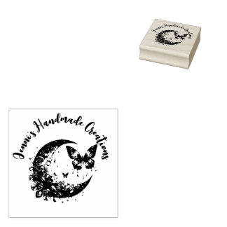 Moon & Butterfly Made By Product Stamp