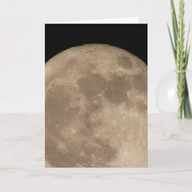 Moon Card Romantic Full Moon Blank Greeting Card (Front)