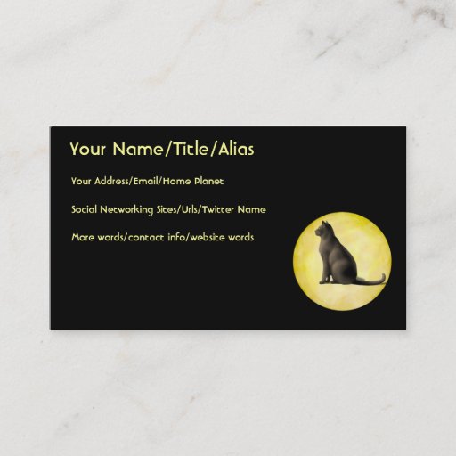 Customizable Moon Cat Business Card