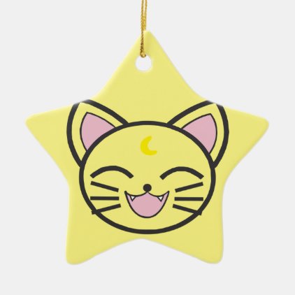 moon cat ceramic ornament