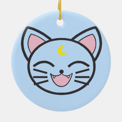 moon cat ceramic ornament