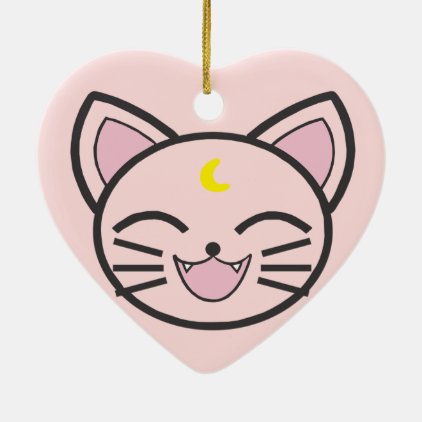 moon cat ceramic ornament