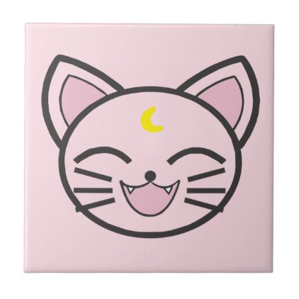 moon cat ceramic tile