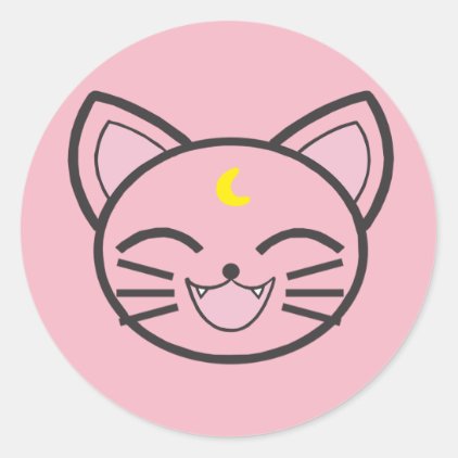 moon cat classic round sticker