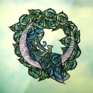 Moon Cat Goddess MoonChild Cats Window Cling