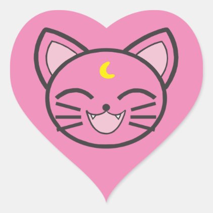 moon cat heart sticker