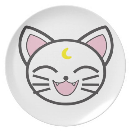 moon cat melamine plate