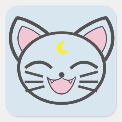 moon cat square sticker