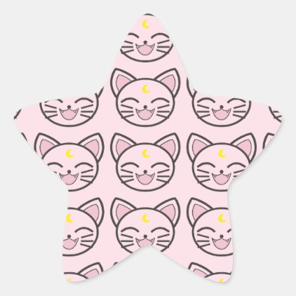 moon cat star sticker