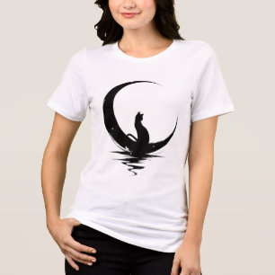 Moon Cat T-Shirt – Witchy Celestial Black Cat Grap Tri-Blend Shirt
