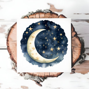 Moon Celestial Baby Shower Stars Space Napkins