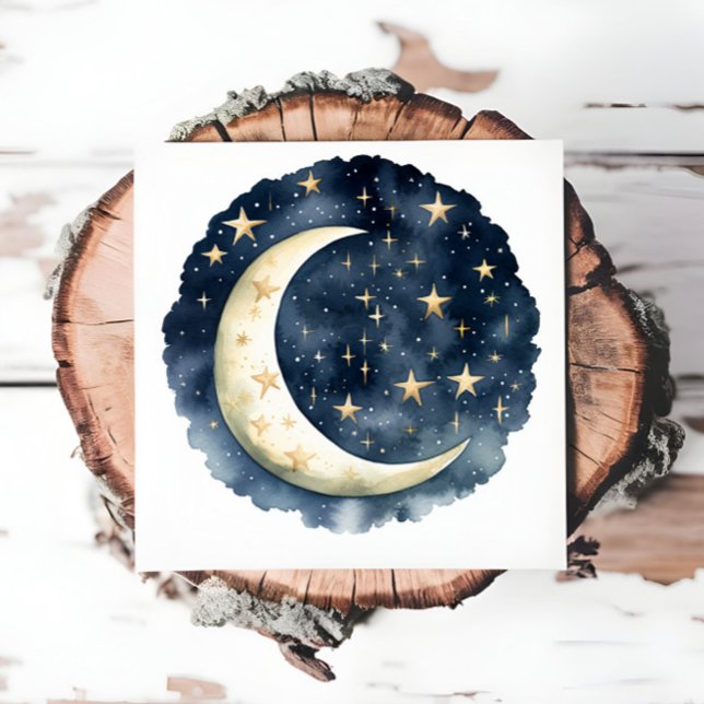 Moon Celestial Baby Shower Stars Space Napkins (Creator Uploaded)