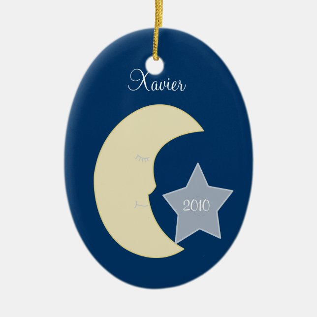 MOON Celestial Personalized Christmas Ornament (Front)