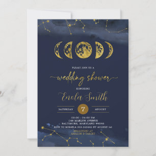 Moon Celestial Wedding Shower Invitation