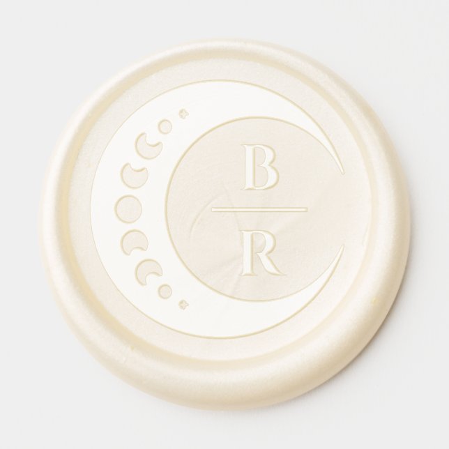 Moon Celestial Wedding Wax Seal Sticker (Front)