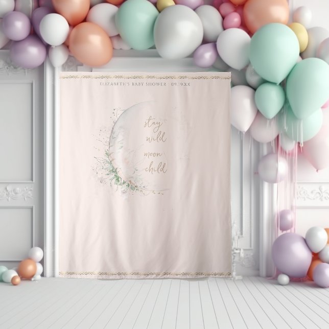 Moon Child | Boho Hippie Baby Shower Tapestry (Creator Uploaded)