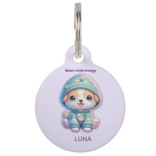 Moon Child Energy Custom Pet Tag ID