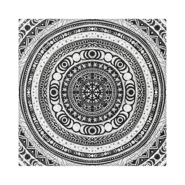 Moon Child Mandala  Metal Print (Front)