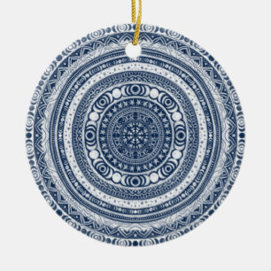 Moon Child Mandala Triple Moon Witch Ceramic Ornament