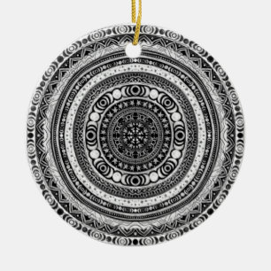 Moon Child Mandala Triple Moon Witch Ceramic Ornament