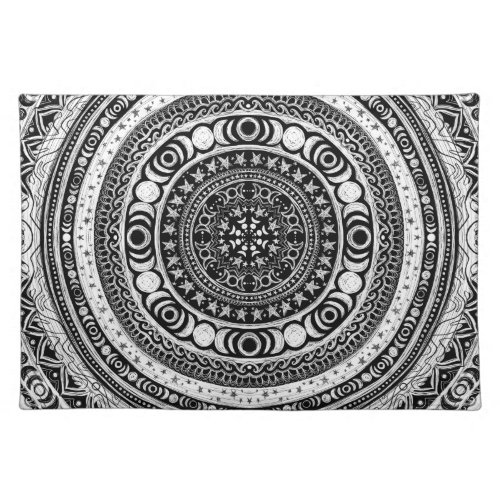 Moon Child Mandala Triple Moon Witch  Cloth Placemat