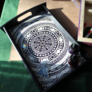 Moon Child Mandala Triple Moon Witch Serving Tray
