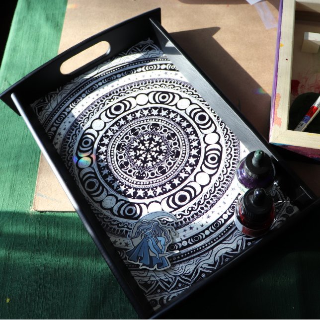 Moon Child Mandala Triple Moon Witch  Serving Tray (Creator Uploaded)
