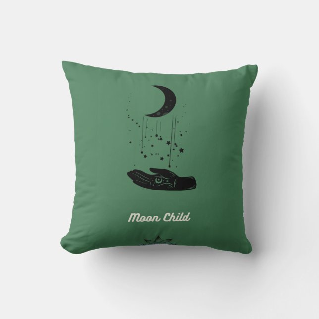 Moon Child Throw Pillow (Front)
