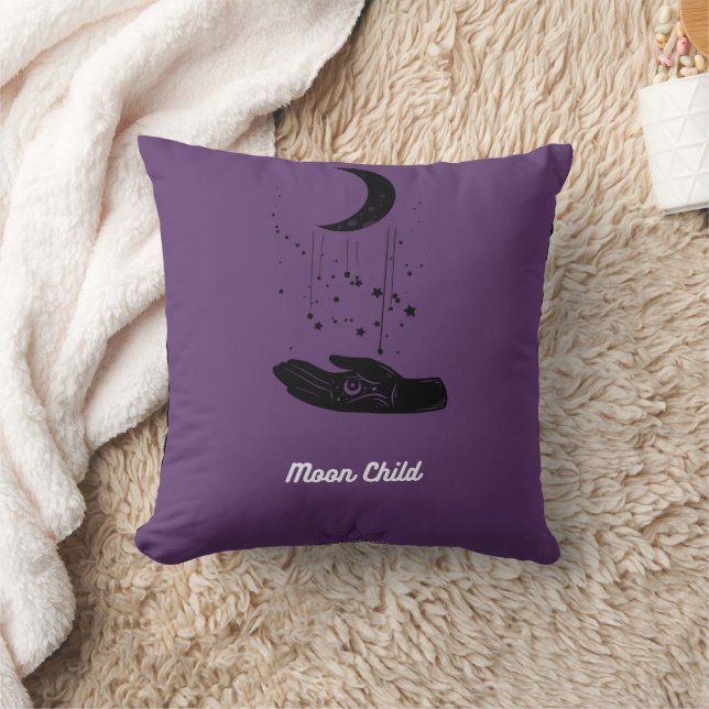 Moon Child Throw Pillow (Blanket)