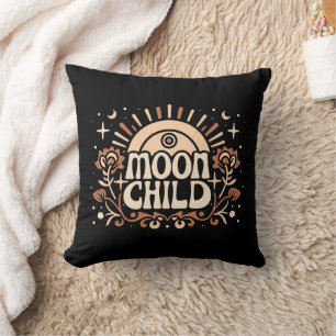 Moon child witch dark academia aesthetic throw pillow