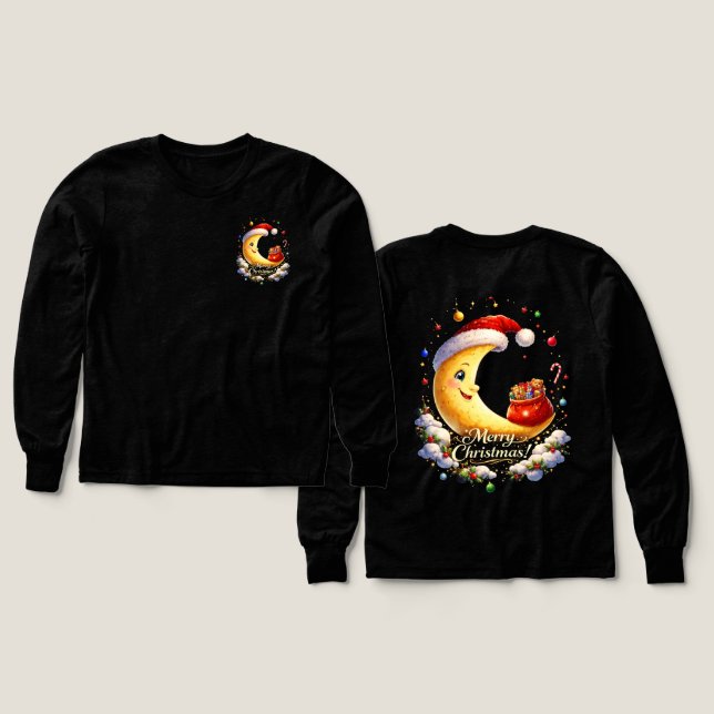 moon christmas Tri-Blend shirts (Design Front & Back)