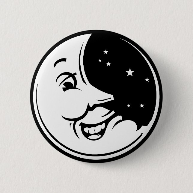 Moon Chuckle Pinback Button (Front)
