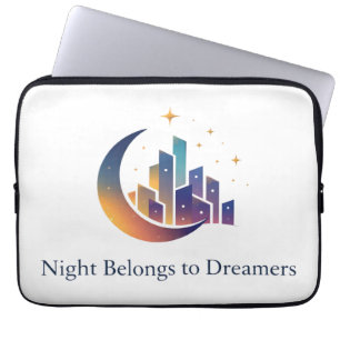 Moon City Dream Illustration Laptop Sleeve