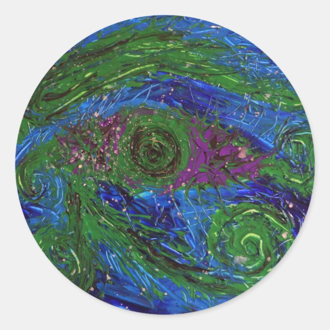 Moon Classic Round Sticker (Front)