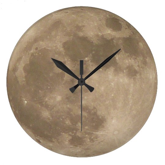 Moon Clock Full Moon Wall Clocks Decor Gifts | Zazzle.com