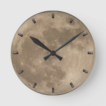 Moon Clock Full Moon Wall Clocks Super Moon Decor by artist_kim_hunter at Zazzle