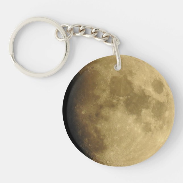  Moon Close Up, Moon Phases Keychain (Front)