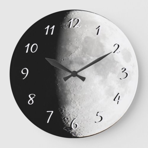Moon Close Up Photo Round Clock