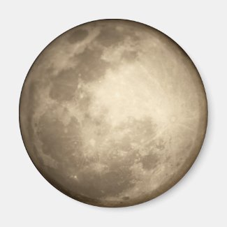 Moon Closer View Round Magnet