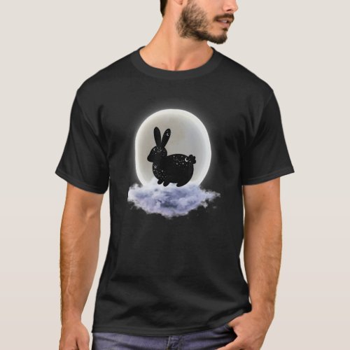 Moon Clouds And Bunny Astrology Pagan Divination M T_Shirt