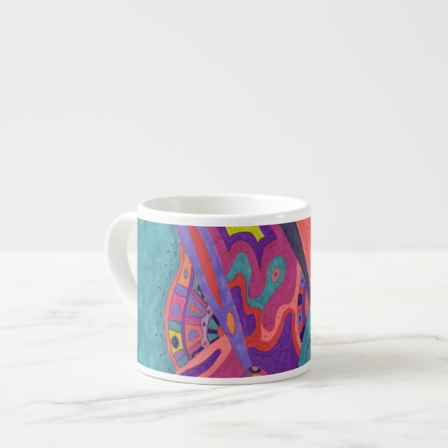 Moon Crashers, abstract art Espresso Cup (Front Left)