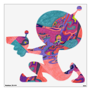 "Moon Crashers" Abstract Art Med Alien Wall Sticker