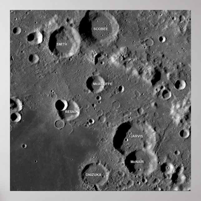 Moon Crater Memorial- Craters Named For Astronauts Poster (Front)