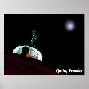 Moon & cross, Quito, Ecuador Poster