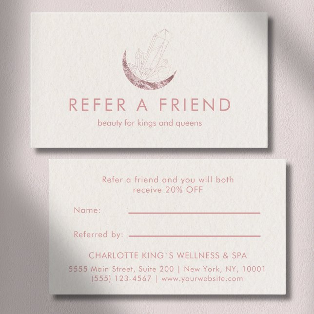 Moon Crystal Energy Healer Salon Beige Referral Card (Moon Crystal Energy Healer Salon Beige Referral Card)