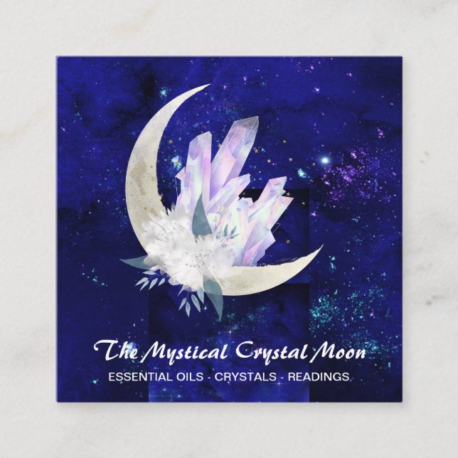 *~* Moon Crystals Floral Bouquest Business Card (Front)
