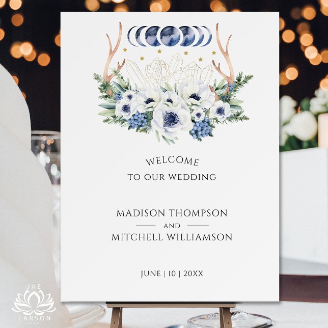 Moon Crystals Flowers Boho Metaphysical Wedding  Foam Board (Creator Uploaded)