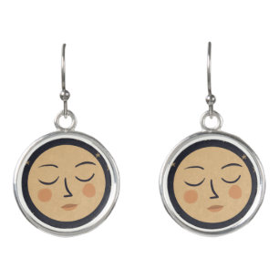 Moon cute face earrings