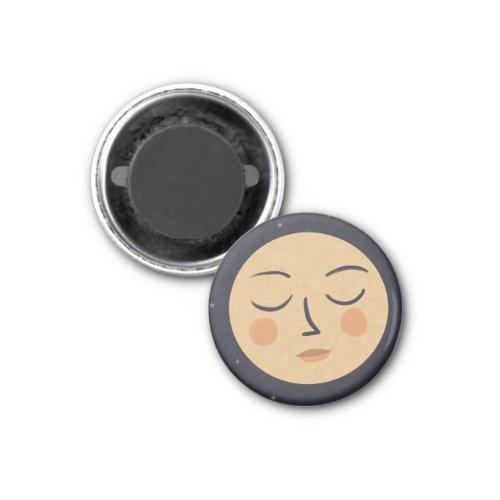 Moon cute face magnet