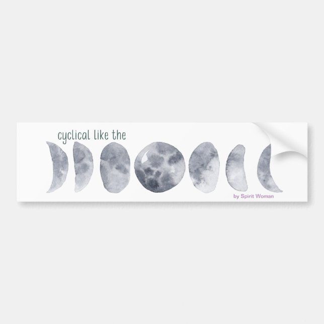 Moon Cycle Bumper Sticker (Front)